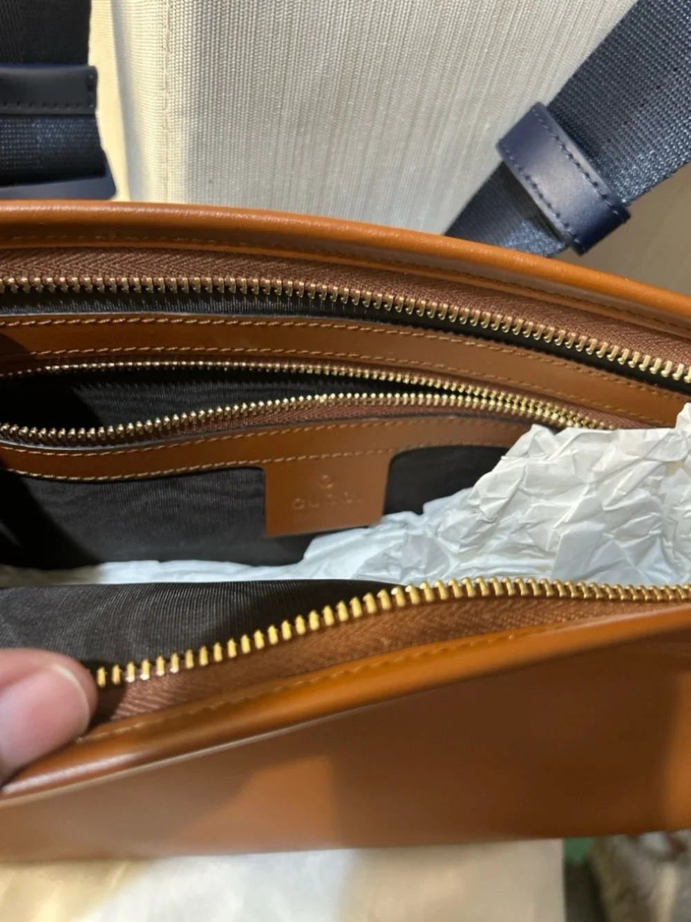 Gucci Cognac Leather Clucth with Gold Hardware - Picture 2 of 2